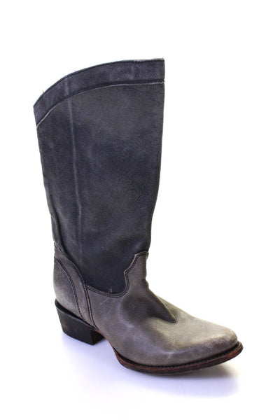 Corral Women's Leather Suede Knee High Block Heel Boots Gray Size 7