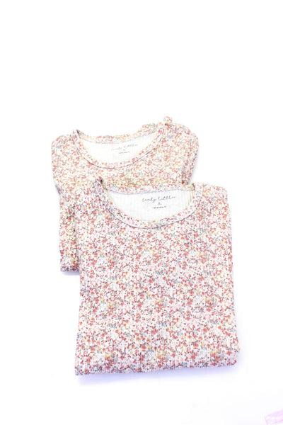 Lovely Littles Girls Cotton Floral Print Short Sleeve Top Pink Size 8Y Lot 2