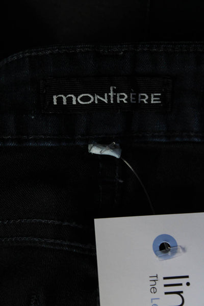 Monfrere Mens Cotton Buttoned Dark Wash Skinny Jeans Blue Size EUR36