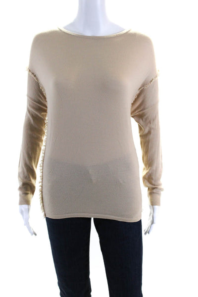 Ralph Lauren Women's Round Neck Long Sleeves Pullover Sweater Beige Size M