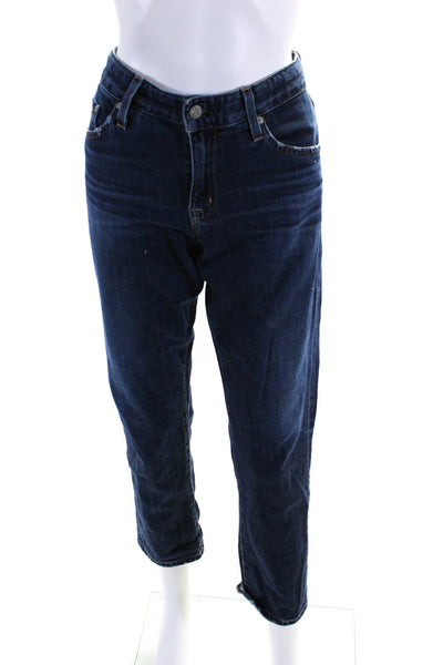 AG Women's Midrise Button Dark Wash Five Pockets Skinny Denim Pant Size 27
