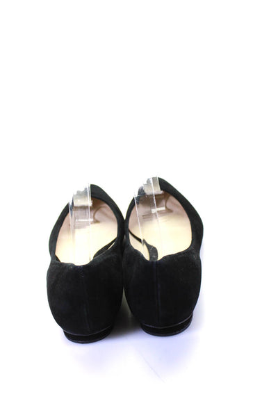 Alexandre Birman Womens Pointed Toe Ballet Flats Black Suede Size 9.5