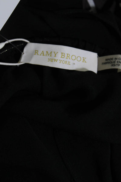 Ramy Brook Women's Silk Metal Choker Detail Semi-Sheer Tank Blouse Black Size XS