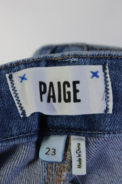 Paige Womens Denim Cotton High Rise Light Wash Skinny Ankle Jeans Blue Size 23