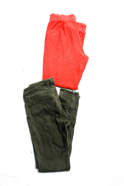 AG Chaser Women's Midrise Pockets Skinny Denim Pant Olive Green Size 28 Lot 2