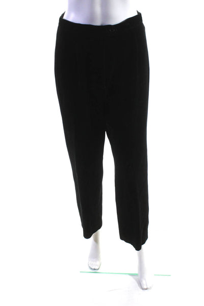 Lauren Ralph Lauren Womens Black Cotton Velvet High Rise Straight Pants Size 10