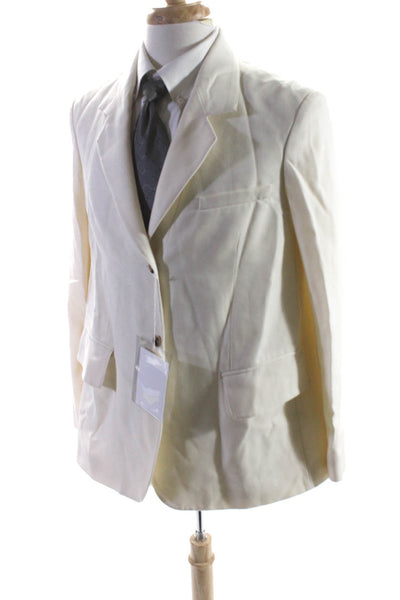ACNE Studios Mens Buttoned Collared Darted Long Sleeve Blazer Cream Size EUR40