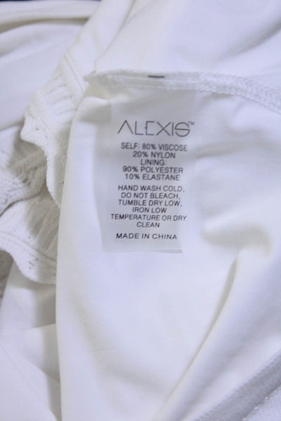 Alexis Women's V-Neck Crop Top Long Sleeves Blouse White Size XS