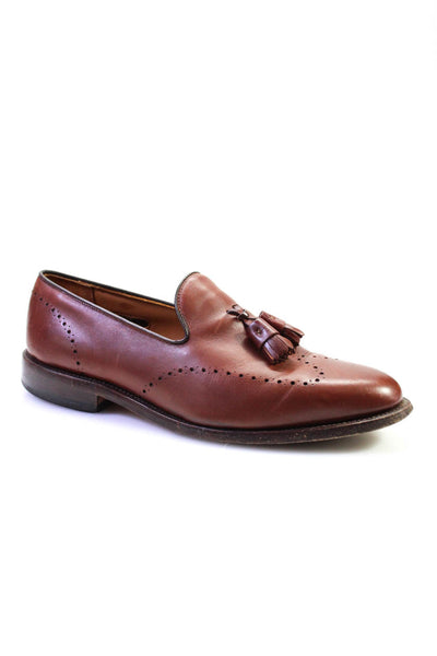 Allen Edmonds Mens Leather Tassel Slide On Dress Loafers Brown Size 9