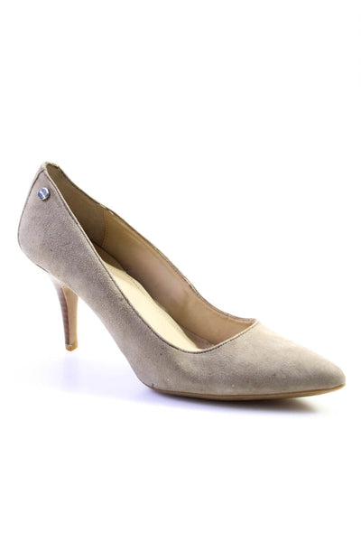 Calvin Klein Womens Light Brown Suede Pointed Toe High Heels Pump Shoes Size7.5M