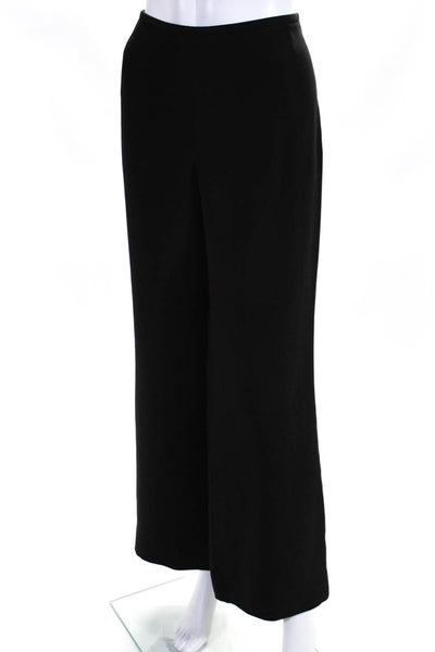 Armani Collezioni Womens Side Zip High Rise Wide Leg Crepe Pants Black Size 12
