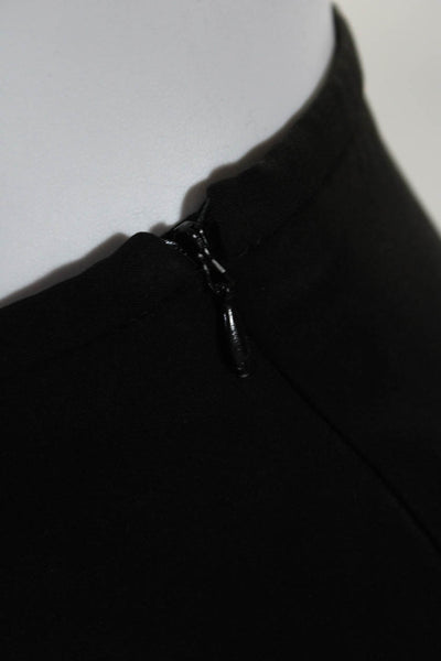 Armani Collezioni Womens Side Zip High Rise Wide Leg Crepe Pants Black Size 12