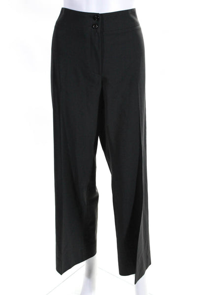 Armani Collezioni Womens Zipper Fly Pleated Wide Leg Dress Pants Gray Size 12