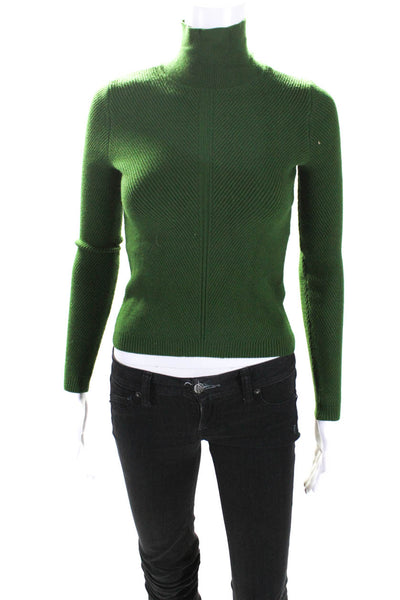 House of Harlow 1960 Womens Knit Long Sleeve Turtleneck Sweater Green Size 2XS