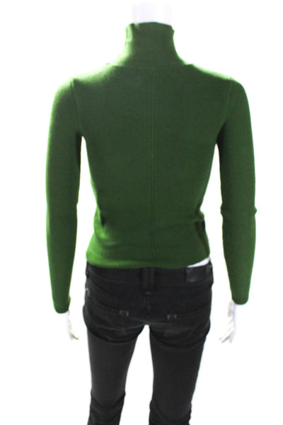 House of Harlow 1960 Womens Knit Long Sleeve Turtleneck Sweater Green Size 2XS