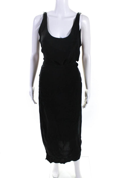 Anemone Womens Black Scoop Neck Tie Front Sleeveless Hi-Low Dress Size M