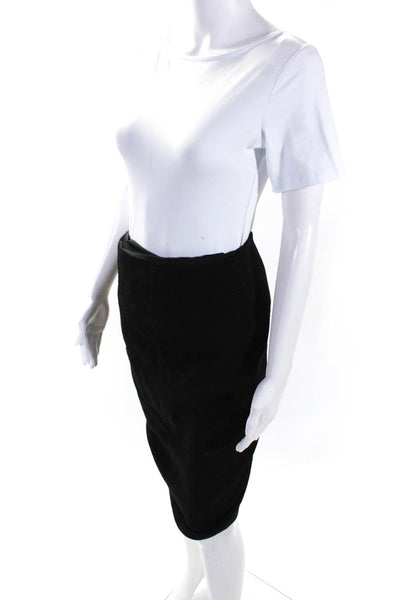 Boss Hugo Boss Womens Solid Black Lined Midi Pencil Skirt Size 4