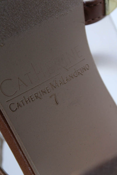 Catherine Catherine Malandrino Women's Strappy Studs Sandals Brown Size 7