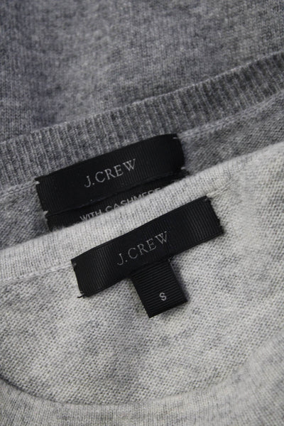 J Crew Women's Crewneck Rhinestone Embellish Pullover Sweater Gray Size M Lot 2