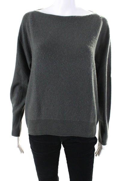 Vince Women's Round Neck Long Sleeves Cashmere Pullover Sweater Gray Size S
