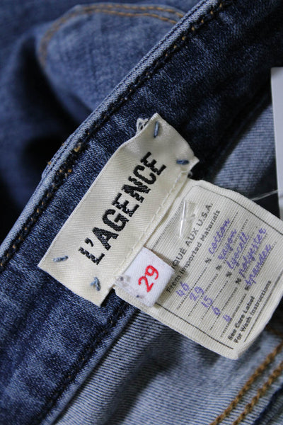 L'Agence Women's High Rise Medium Wash Five Pockets Skinny Denim Pant Size 29