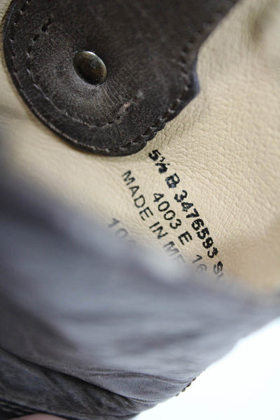 Frye Womens Slip On Block Heel Round Toe Boots Dark Brown Leather Size 5.5M