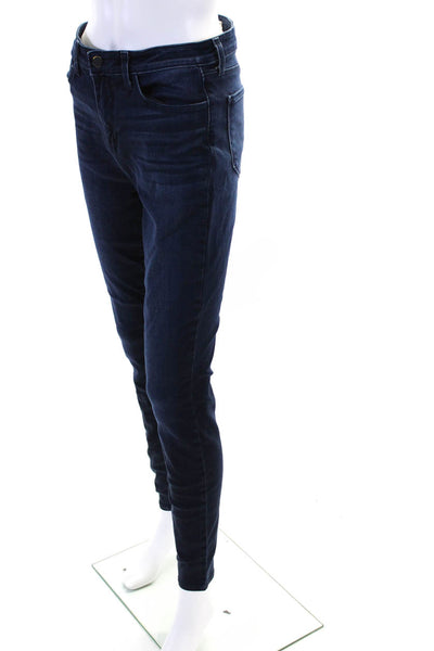 L'Agence Womens Cotton Dark Wash Buttoned Skinny Leg Jeans Blue Size EUR29