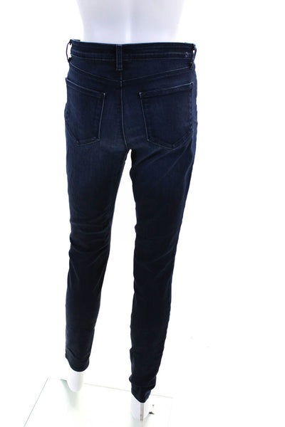 L'Agence Womens Cotton Dark Wash Buttoned Skinny Leg Jeans Blue Size EUR29