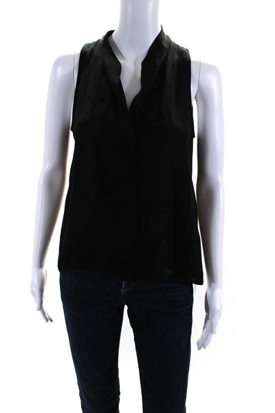 Jeunesse Womens Y Neck Sleeveless Shell Top Blouse Black Silk Size Extra Small