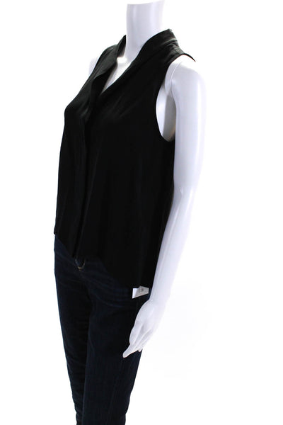 Jeunesse Womens Y Neck Sleeveless Shell Top Blouse Black Silk Size Extra Small