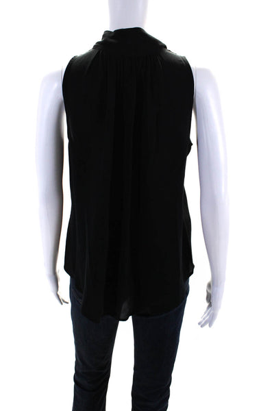 Jeunesse Womens Y Neck Sleeveless Shell Top Blouse Black Silk Size Extra Small