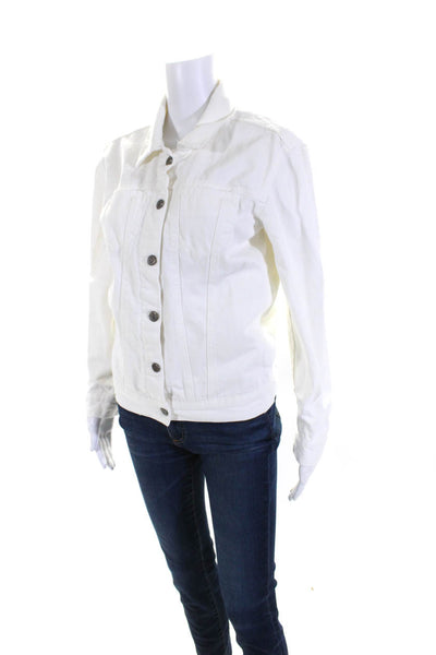 Pilcro and the Letterpress Womens Denim Button Up Jean Jacket White Size XS