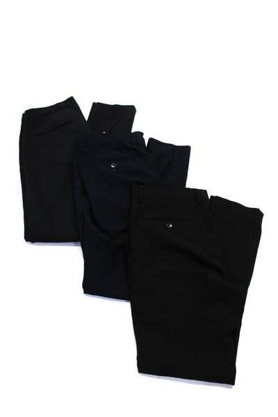 Zara  Mens Wool Hook & Eye Flat Front Straight Pants Black Size EUR32 Lot 3