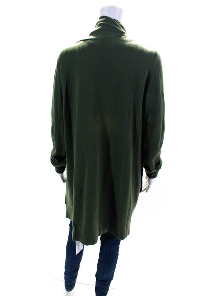 Roberta Freymann Womens Long Sleeves Wrap Sweater Green Wool Size Medium