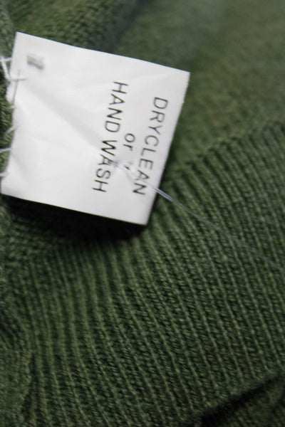 Roberta Freymann Womens Long Sleeves Wrap Sweater Green Wool Size Medium