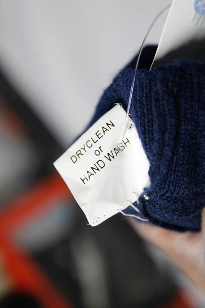 Roberta Freymann Womens Long Wrap Sweater Navy Blue Wool Size Medium