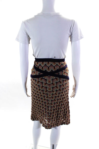 Missoni Women's Elastic Waist Bodycon Multicolor Midi Skirt Size 38