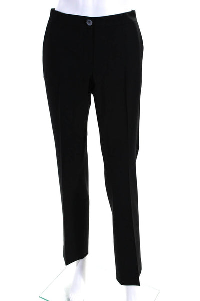 Theory Womens Zipper Fly Mid Rise Pleated Dress Pants Black Wool Size 6