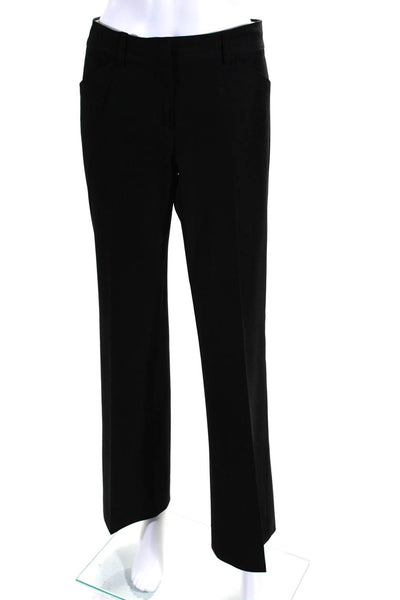 Theory Womens Zipper Fly Mid Rise Pleated Flare Leg Pants Black Size 6