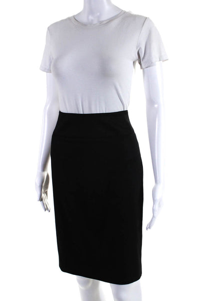 Stella McCartney Womens Back Zip Knee Length Pencil Skirt Black Wool Size IT 42