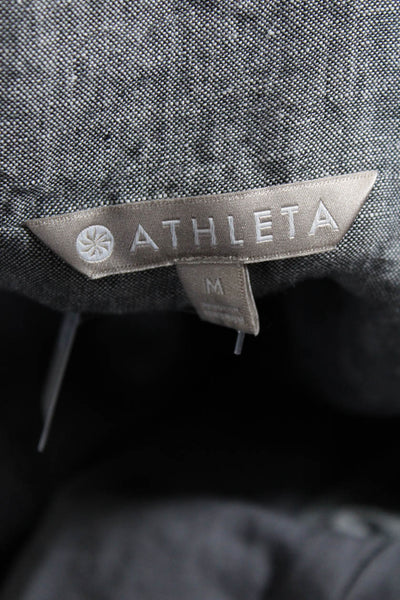 Athleta Women's Linen Cropped Long Sleeve Full Zip Activewear Jacket Gray Size M