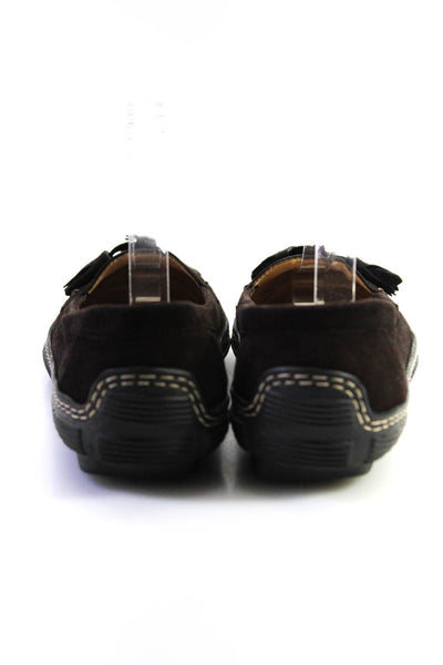 Manolo Blahnik Womens Dark Brown Suede Tassel Detail Loafer Shoes Size 8