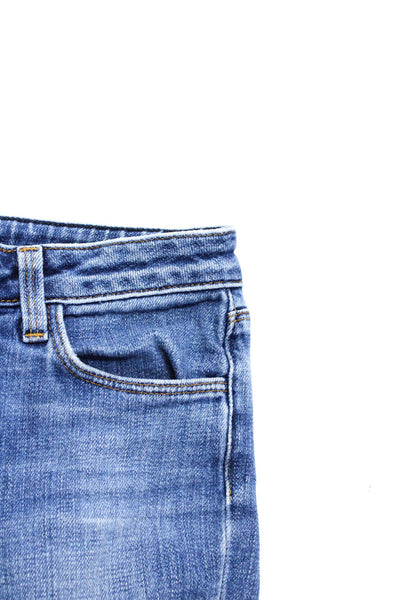 L'Agence Womens Cotton Denim Frayed Hem Mid-Rise Cropped Jeans Blue Size 24