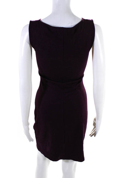 Theory Women's Wool Sleeveless Side Gathered Pencil Dress Purple Size 0