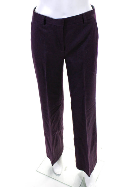 Philosophy di Alberta Ferretti Women's Wool Straight Leg Trousers Purple Size 6