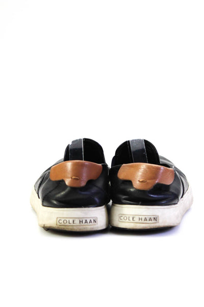 Cole Haan Grand.OS Mens Black Leather Slip On Fashion Sneakers Shoes Size 10M
