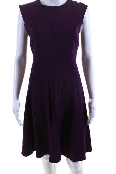 MM. La Fleur Womens Cap Sleeve Round Neck A Line Knee Length Dress Purple Size 6