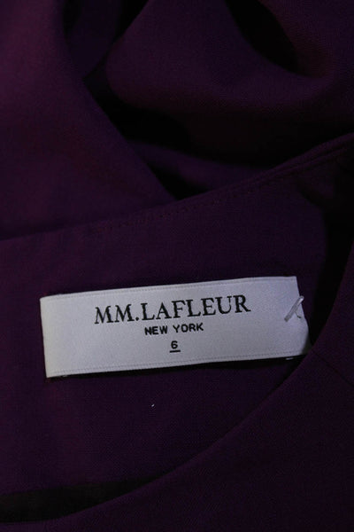 MM. La Fleur Womens Cap Sleeve Round Neck A Line Knee Length Dress Purple Size 6