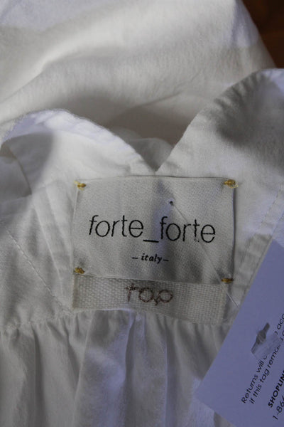 Forte Forte Women Square Neck Halter Sleeveless Babydoll Top Blouse White Size 1