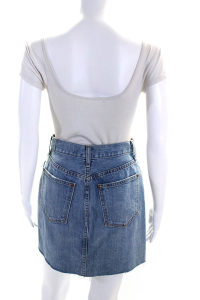 Rag & Bone Womens Unlined Cutoff Denim Mini Skirt Light Blue Size 25